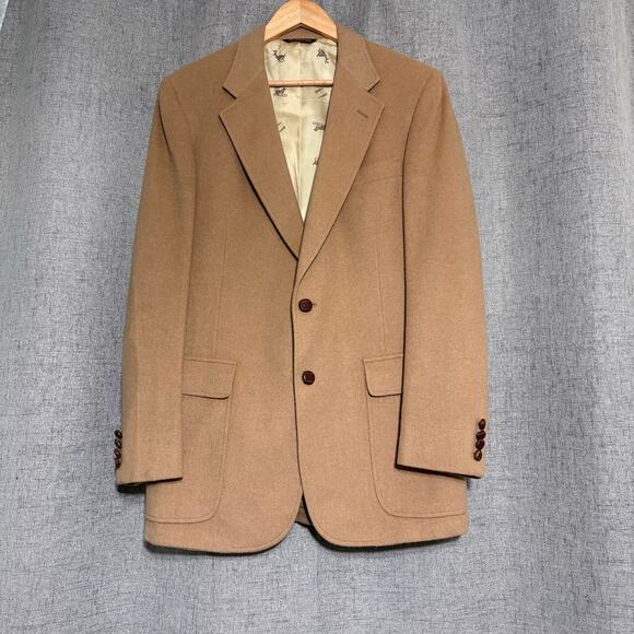 Vintage Cricketeer Sport Coat Men 42R* Tan Union Made In USA Wooden Buttons - Picture 1 of 9